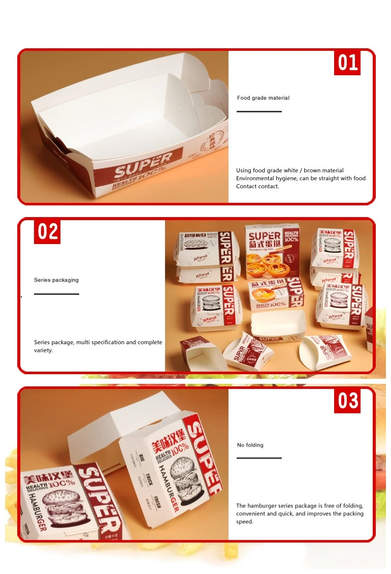 Custom Wholesale Tableware Bento Hamburger Fried Chicken Pasta Kraft Paper Packaging Food Box
