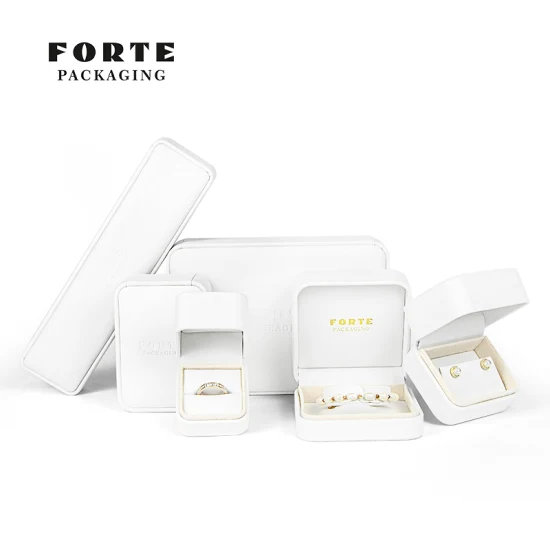Forte High End Ring Jewelry Box Custom Pendant Boxes Leather Jewelry Packaging Box with Logo