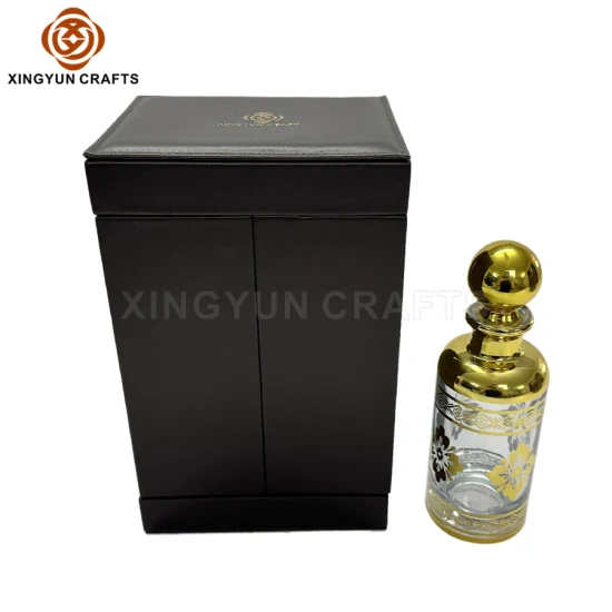 Custom Logo Luxury PU Lining Wooden Perfume Packaging Box Wood Box