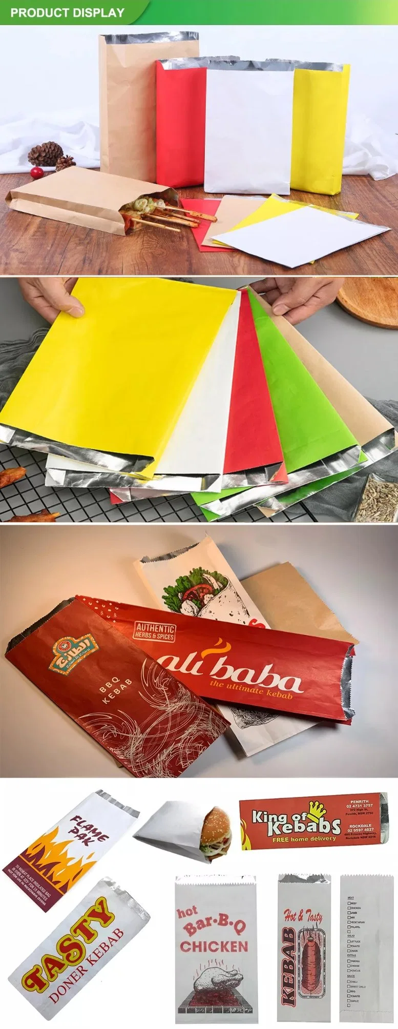 Toast Bread Aluminum Foil Laminated Paper Kebab Foils in Oven Bag