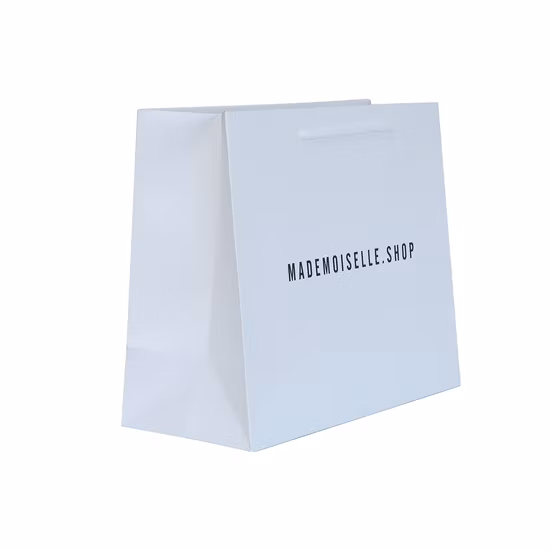 Fancy Paper Matt Black Paper Bag with Silk Handle