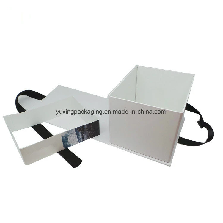 Customized Folding Packaging Handmade Paper Box with Ribbon