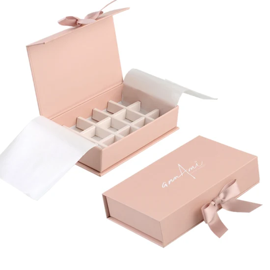 Custom Luxury Paper Sweet Box Empty Chocolate Packaging Magnetic Gift Box with Divider Insert