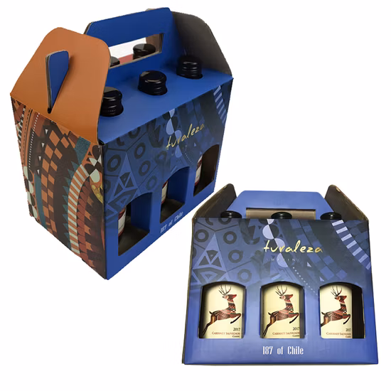 Six or Four Pack Foldable Paper Beer Carrier Box Beer Wine Bottle Carrier Wine Box