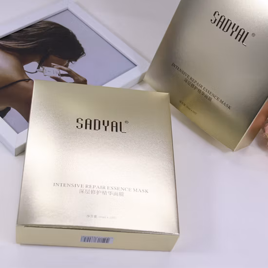 Foldable Metallic Box Gold Cardboard Paper Packaging Box with Custom Logo Used for Mask Packing